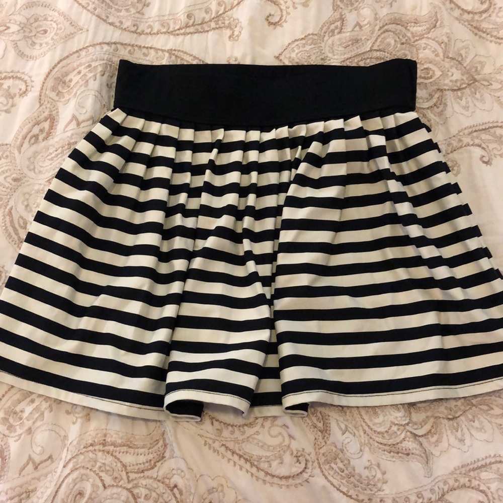 kate space black and white striped skirt